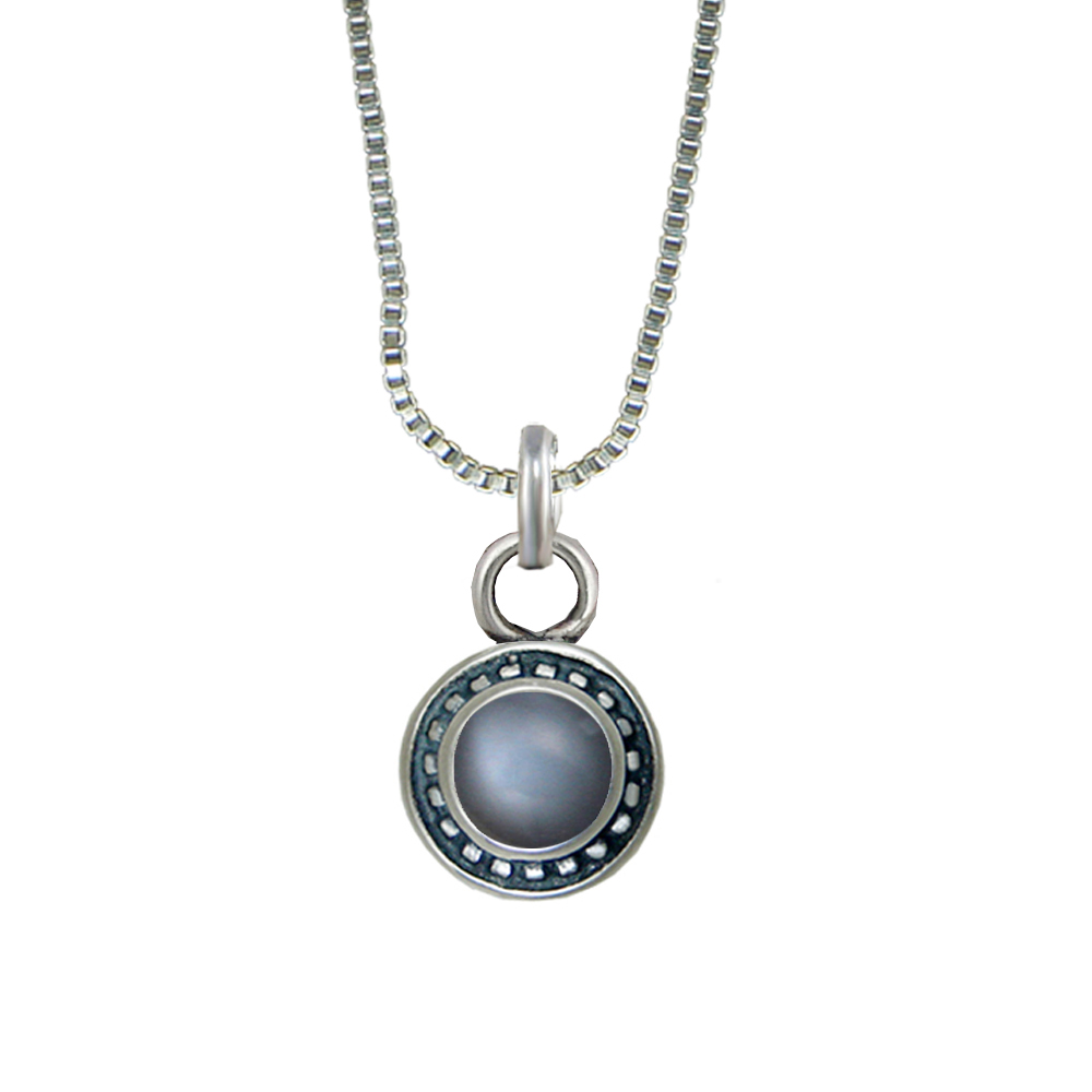 Sterling Silver Petite Little Grey Moonstone Pendant Necklace